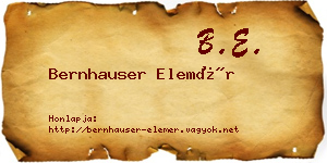 Bernhauser Elemér névjegykártya
