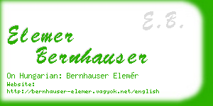 elemer bernhauser business card