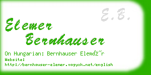 elemer bernhauser business card